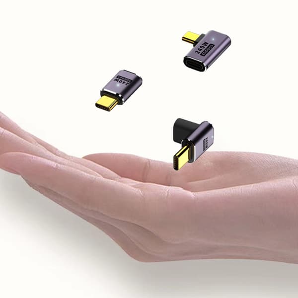 Multi-standard USB C-adaptrar U-formad rak vinkeladapter Typ C hona till Typ C hane 40 Gbps snabb dataadapter null - Elbow