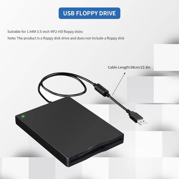 USB 3,5 tommer ekstern diskettedrev til software