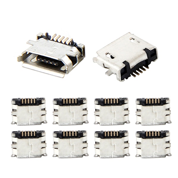 10 st Micro USB MK5P 5-polig Honkontakt Micro USB Laddningsuttag Rakt