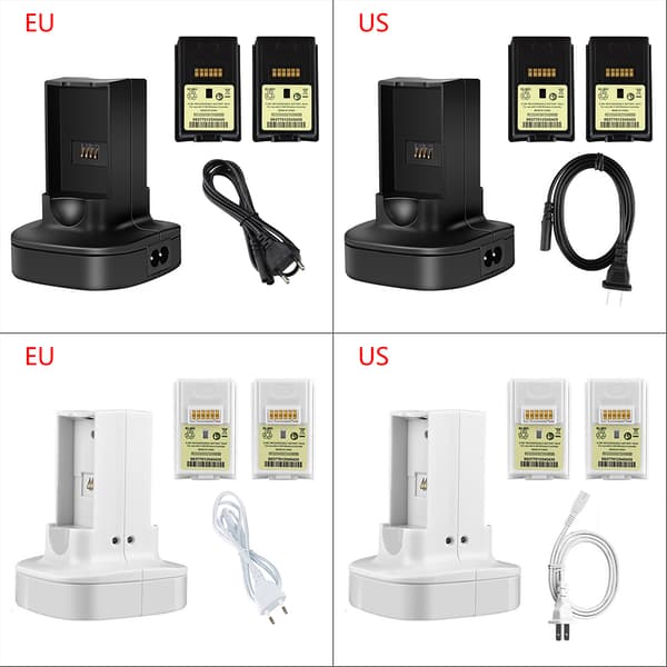 Controller-ladestation med genopladeligt batteri til 360 Controller-ladestation US/EU-stikoplader Black EU
