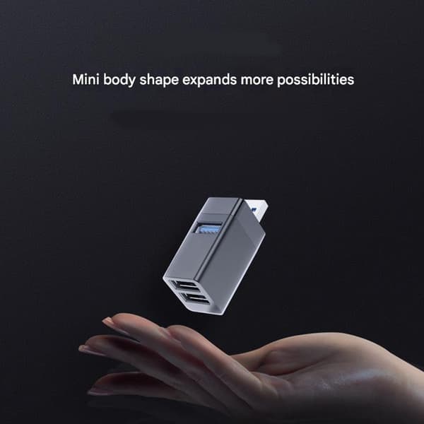 USB3.0 Hub USB2.0 Splitter Hurtig Hastighed Dataoverførsel 3 Port USB til Bærbar Black