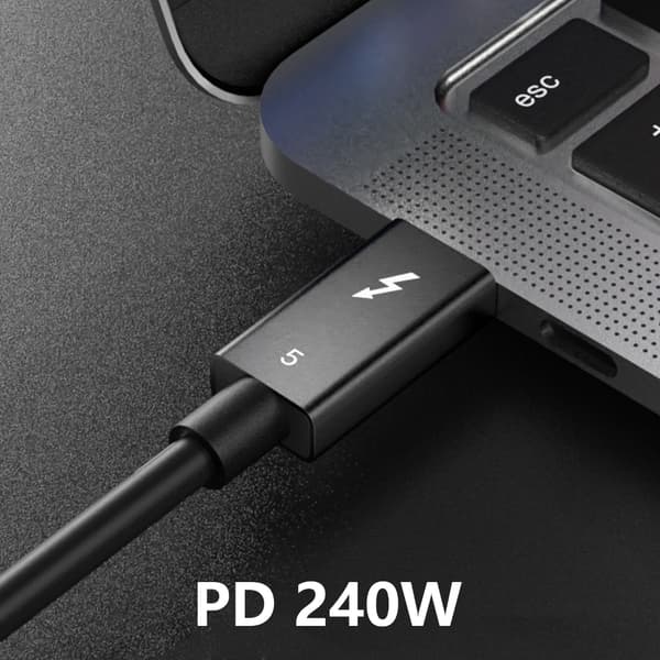 Thunderbolt5 Datakabel 120Gbps Snabb Dataöverföring Stöder 8K 60Hz Dubbelskärm 1m