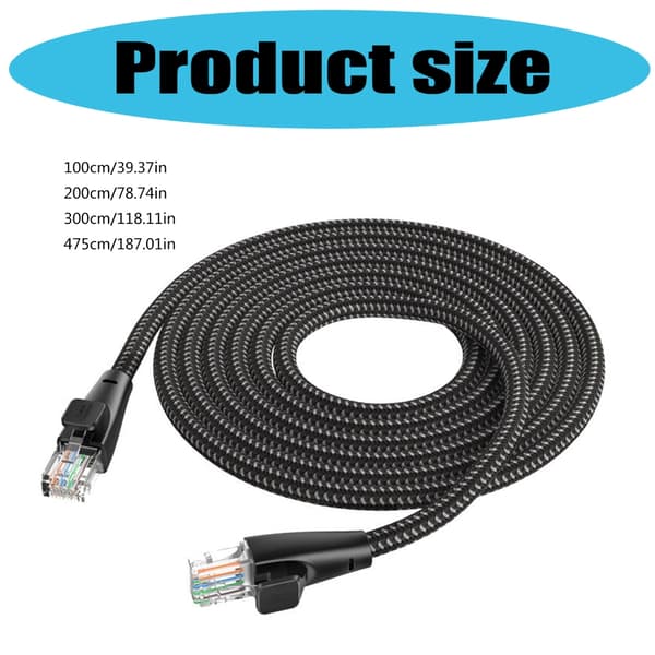 Högflexibel CAT6 Ethernet-kabel 10Gbps Bandbredd Skärmad Design 3m