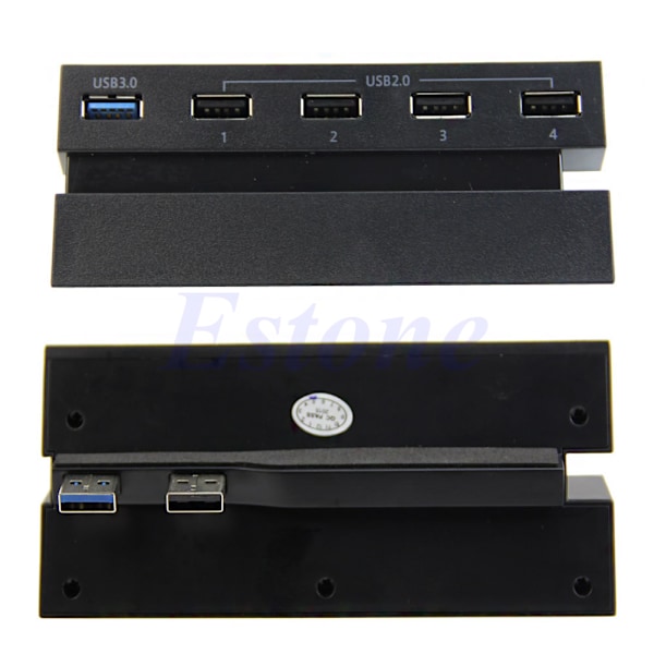 4-ports USB 2.0-hub, 1-port USB 3.0 höghastighets USB-hubadapter för PS4, bärbar dator, bärbar dator, flash-enheter