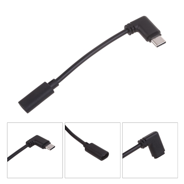 90 Graders Vinkel Dataöverföringskabel Micro USB till Typ C Adapter Sladd