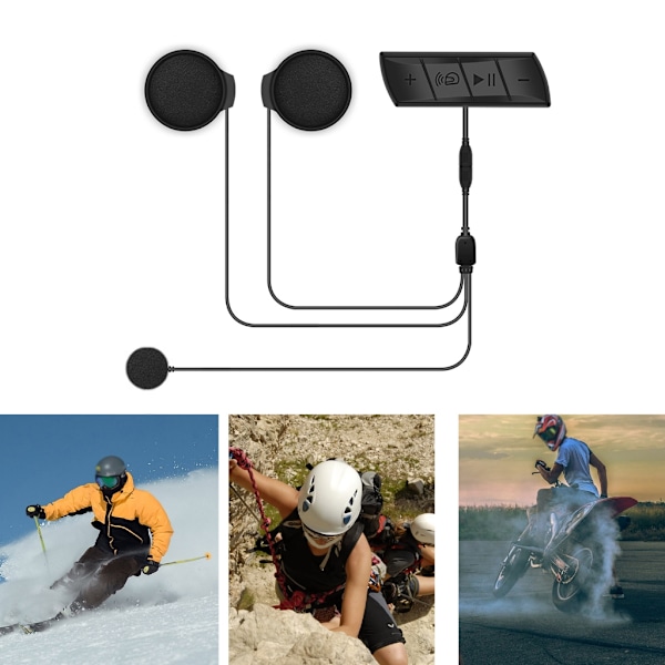 M7 BT5.0 Hjälmheadset Upplev Handsfree Musik och GPS-Vägledning Stor Knapp Ridhjälm Hörlurar Ridande Öronproppar