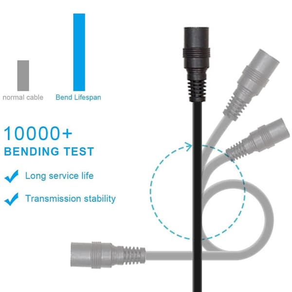 USB 5V til DC5.5x2.1mm 8 Adaptere Ladekabel Med Strømbryter USB DC5V