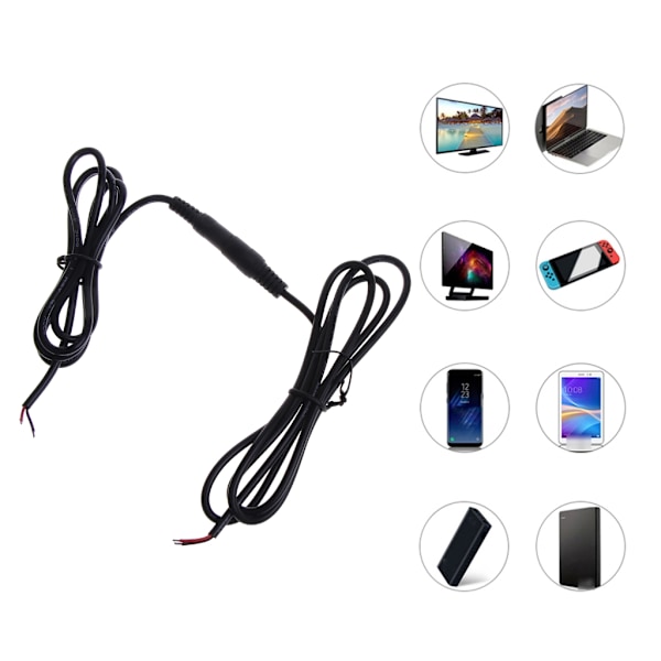 5,5x2,1 mm Hon/Han Adapterkabel Förlängningsledning Öppen Ände för LED-lampa Högtalare