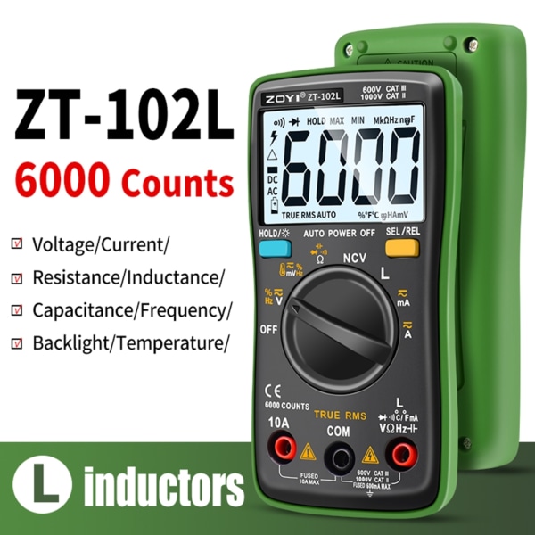 Pålitlig induktansmätare Automatisk 60H-mätning Anti-buring Multimeter ABS standard 60H inductance sensor