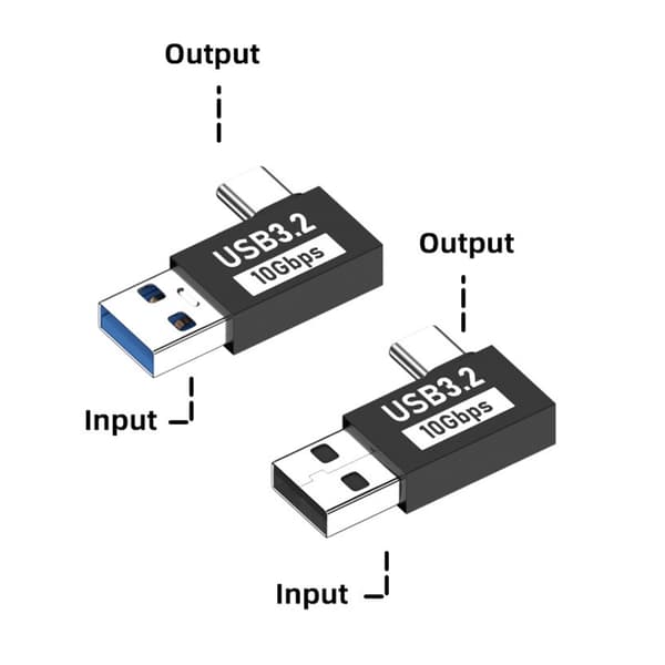 USB C til USB3.1 Adapter Konverter Dataoverførsel 60WQC Opladningsstik null - Straight black