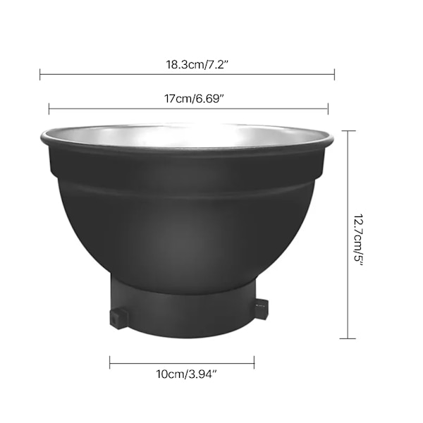 18cm Standard Reflektordiffusor för Bowen Mount Studiobelysning Blixt Standard Reflektoröverdrag Lampskärm Tallrik
