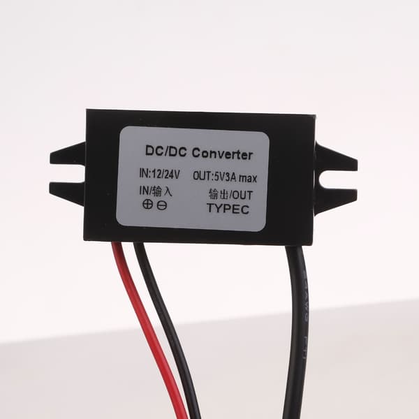 12V - 5V 3A Type C Step-Down jännitteensäädinmoduuli kelloille ja elektroniikalle null - Straight head