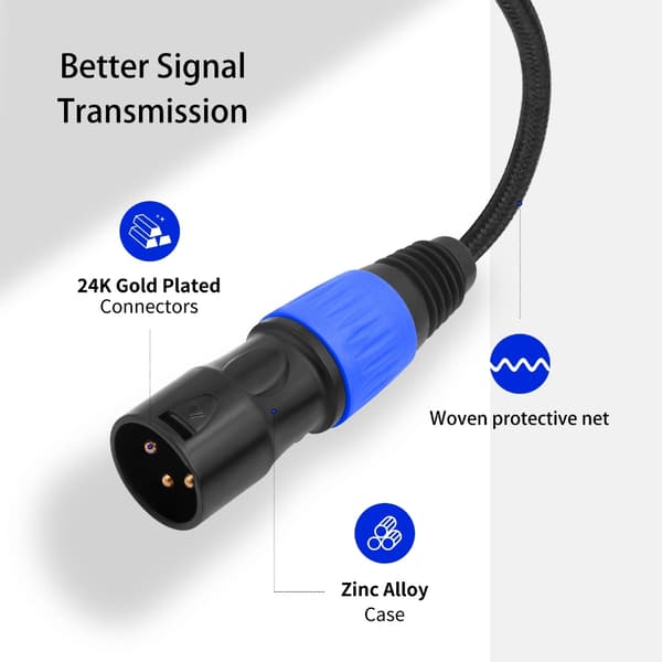Professionel Stereo Mikrofonkabel, USB Type C Han til 3Pin XLR Han Stikkabel til Lydinterfaces 3m P264B S