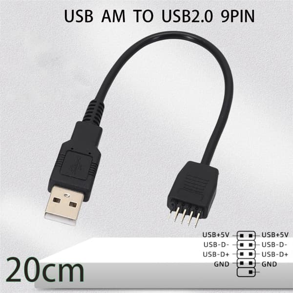 Pålideligt USB A han til 9-bens bundkortstik kabel til Bluetooth-kompatibelt modul og controllere 60cm