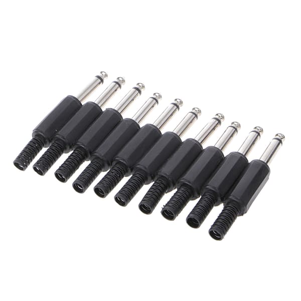 10 stk. 6,35 mm han 1/4\" mono jackstik o stikadapter