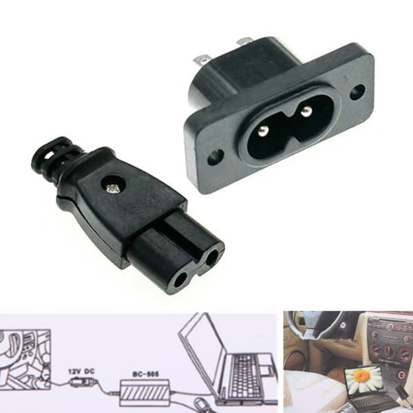 Brugervenlig C8 panelmonteret stikadapter sikrer nem strømdrift og sikkerhedsstikforbindelser udskiftning 8 digit small plug