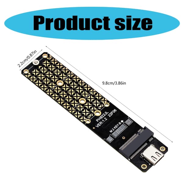 M.2 Solid State Disk SSD til USB C Adapter 10Gbps Hastighet Harddisk Adapter