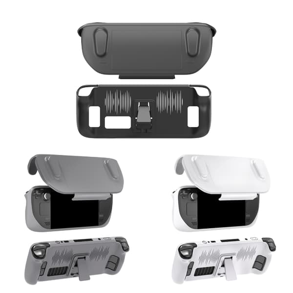 Spillkonsolldeksel TPU-etui med sammenleggbar støtte Gamepad-rammebuffer Black