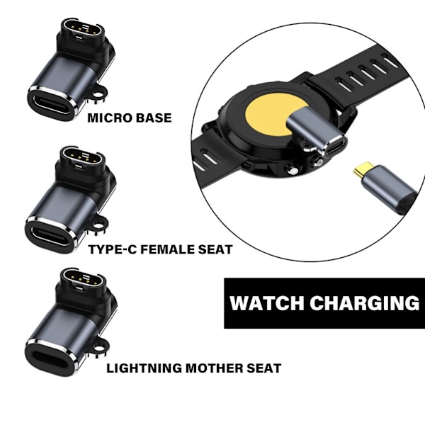 Smartwatch USB C Laddningsomvandlare Adapter för 7/7X/5S/6/6X Klocka Snabb Laddningskontakt null - Side bend