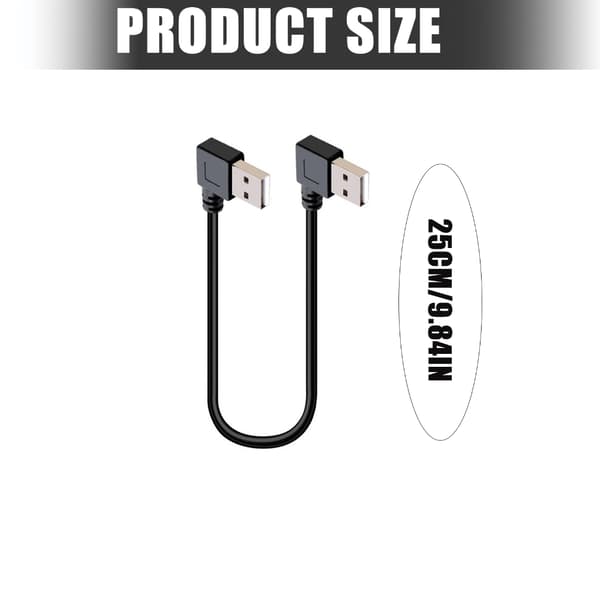 Bøybar kabel 25 cm skjøteledning plasttekstur for datasynkronisering og lading null - Bend left