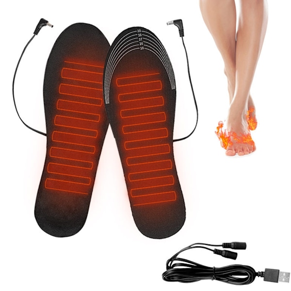 Elektriska Värmesulor 35-46 Laddningsbara Värmande Stövelsulor Fotvärmare för Vinter Skidåkning Promenader Utomhus null - 41 to 46 yards Adapter plus power b