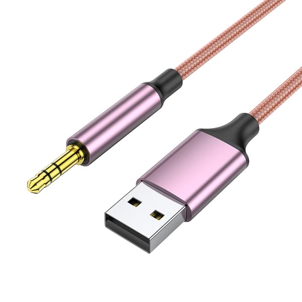 3,5 mm han AUX lydstik til USB han USB til Aux kabel USB lydkabeladapter Black