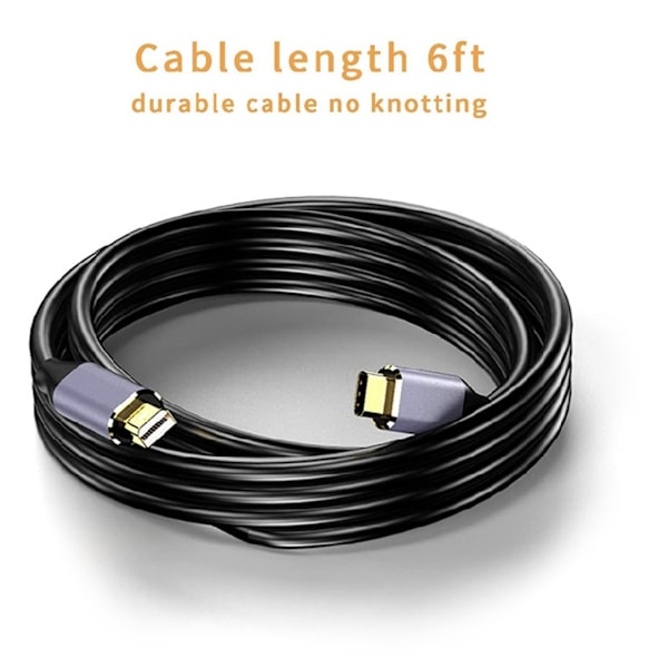 1.8m USB-C till DisplayPort 4K @60Hz Typ-C till DP-kabel HBR3 Alt Mode-adapter