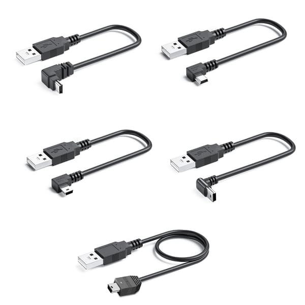 USB-A til Mini USB-kabel til opladning og dataoverførsel til kameraer, Mini USB-enheder USB-forlængerkabel 25cm - Right