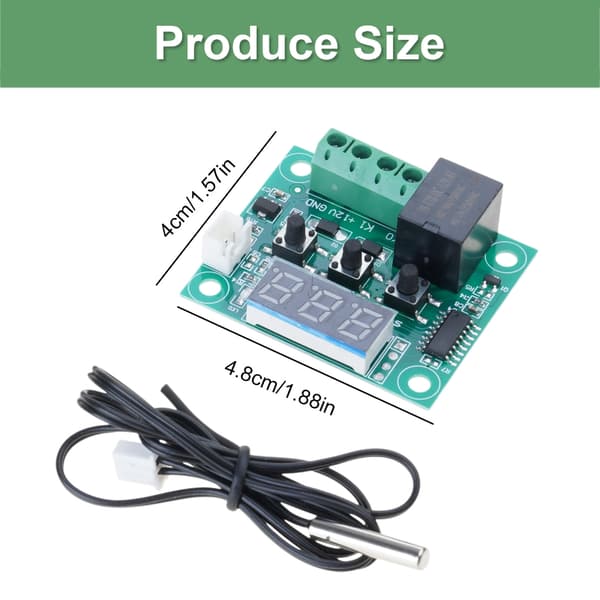 W1209 DC12V Temperaturregulator Digital Display Termostat Dubbel Omkoppling