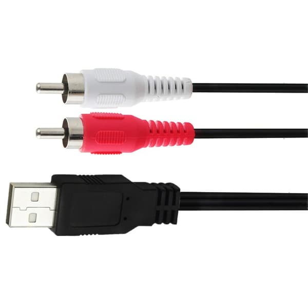 USB Han til 2RCA Video Converter Kabel Adapter Ledning Egnet til TV PC Lydoverførsel