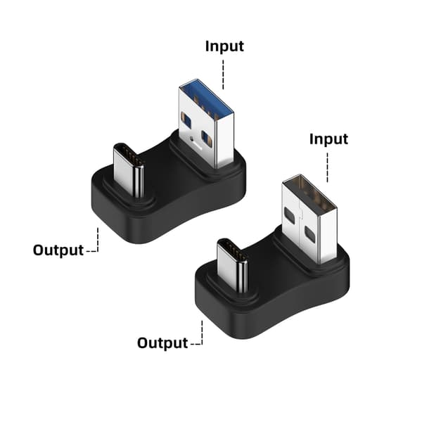 USB C till USB3.1 Adapter Konverter Dataöverföring 60WQC Laddningskontakt null - U shaped reverse vin