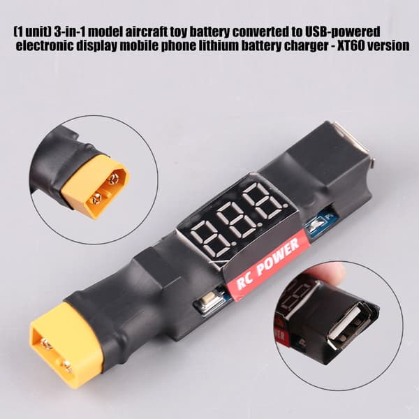 Lett ABS-dronebatterilader USB-utladningsindikator Sikkerhetsbeskyttelse XT60s version