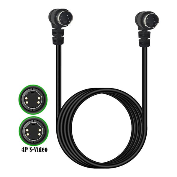 Mini Din 4 Pin Han til Han S-Video Kabel Stikledning til Videokameraer Bærbare Computere 0.5m - Double bend