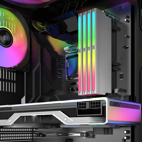 Metalkøleplade til DDR5 RAMs Desktop Hukommelse med ARGB Belysningsfunktion Black