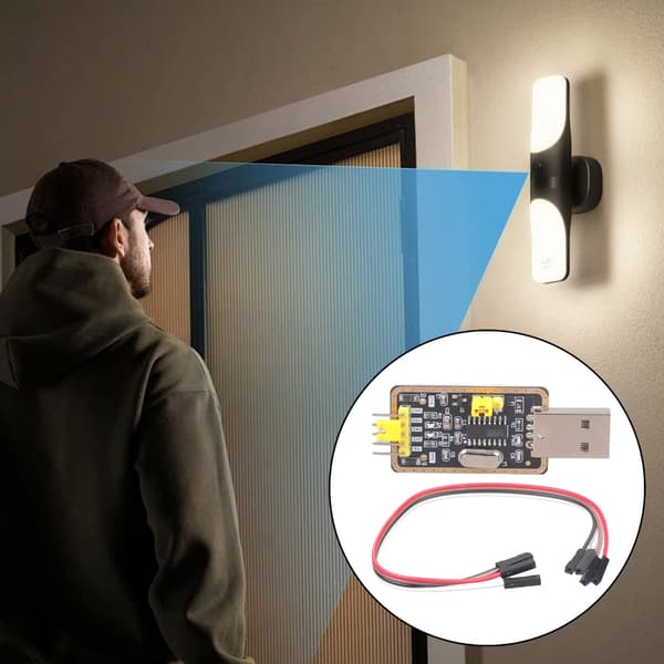 Plassbesparende CH340G RS232 USB til TTL seriell grensesnittmodul for mikrofon 3pc