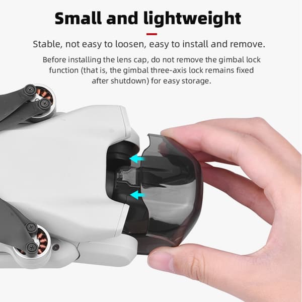 Drone linsedeksel Gimbal Lock Linsedeksel Kamerabeskyttelse for Mini 3 Pro