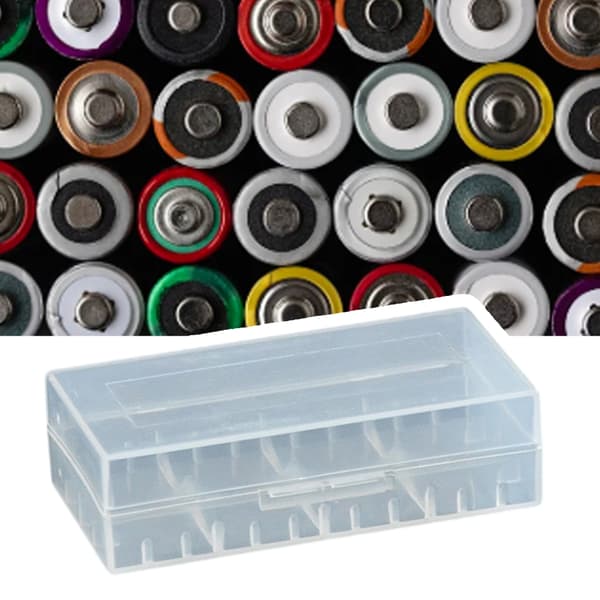 Bærbar batterioppbevaringsboks for 18650 /26650 celler, etuiholder med klart lokk og solid konstruksjon null - 2 sections 26650