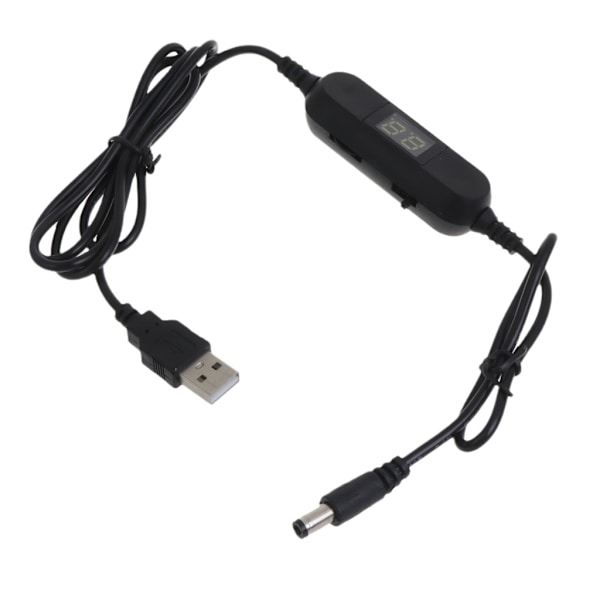 Universal 130 cm USB till 5,5x2,1 mm 1,3V-12V Justerbar Strömkabel Ersätter LR03 LR6AA 9V Batteri Justera Spänningssladd