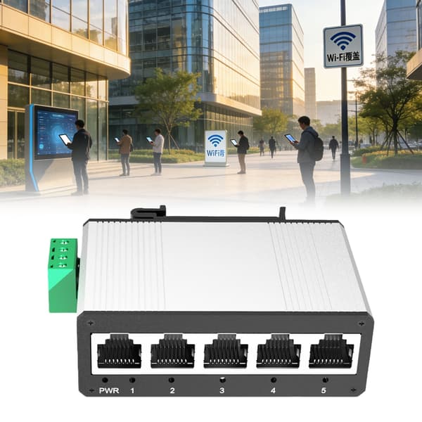 Robust 5-ports Ethernet Switcher Boks Til Industriel DIN-skinne Montering Ikke Administreret