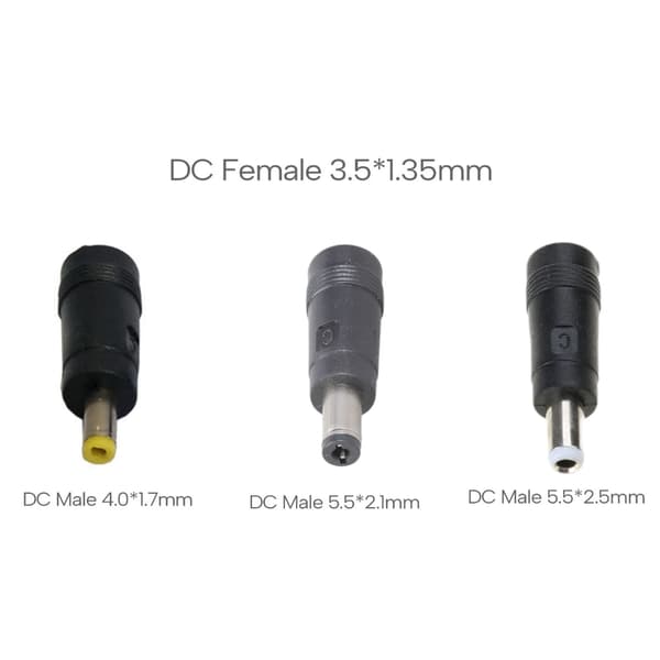 Pålidelig DC3.5x1.35mm hun til DC5.5x2.5mm han adapter til elektronik null - 5.5x2.1mm