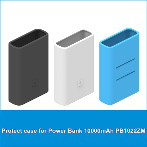 Powerbank Fodral Silikonskydd 10000mAh Externt Batteripaket Skyddshölje Black