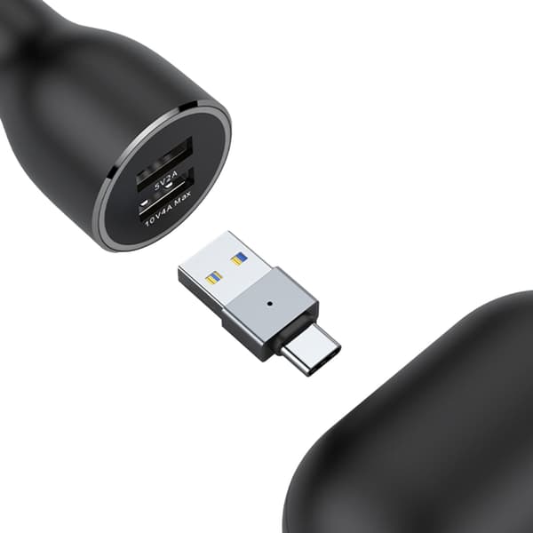 Metal USB Han til USB C Han Adapter til Hurtig Dataoverførsel og Opladning null - Round no light GY