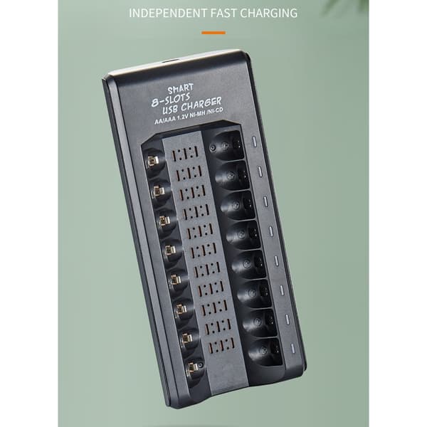 Multippel Batterilader 8-spors for 1.2v Dobbel/Trippel A Intelligent Kontroll IC