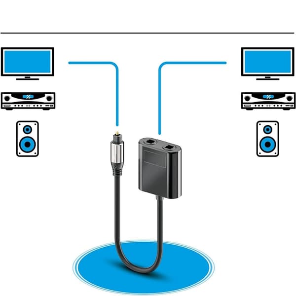 Digital Optisk Splitter för Hemmabio Hörlurar TV Silver style