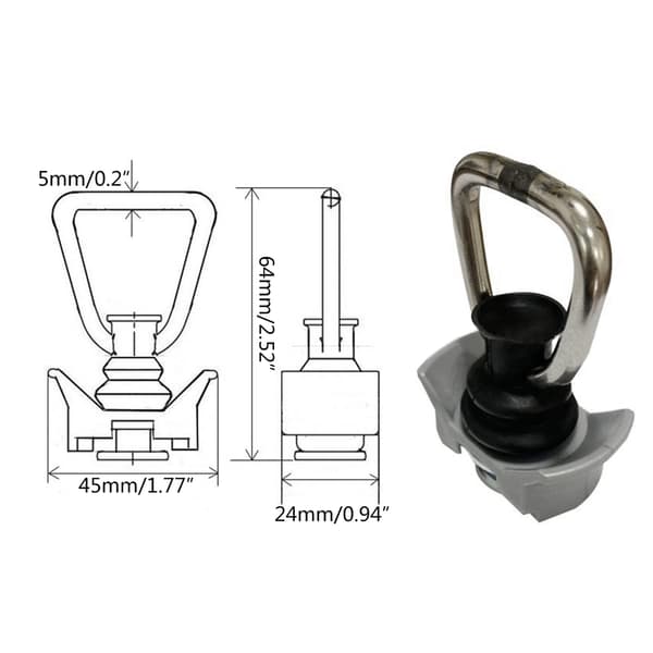 Spor Enkel Stud Montering med Ringer Keeper Bind ned 1322LB Kapasitet Montering Orange