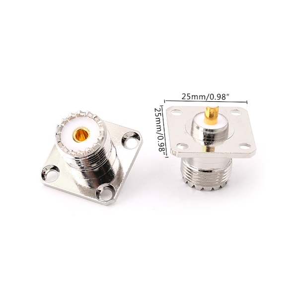 5 st UHF SO239 Honkontakt Fläns Panel Chassi Däckmonterad Adapterkontakt Rak