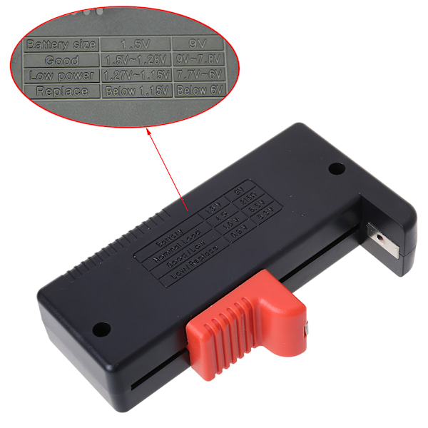 Universal Batteritest AA AAA C D 9V Knappcells Checker Voltmätare