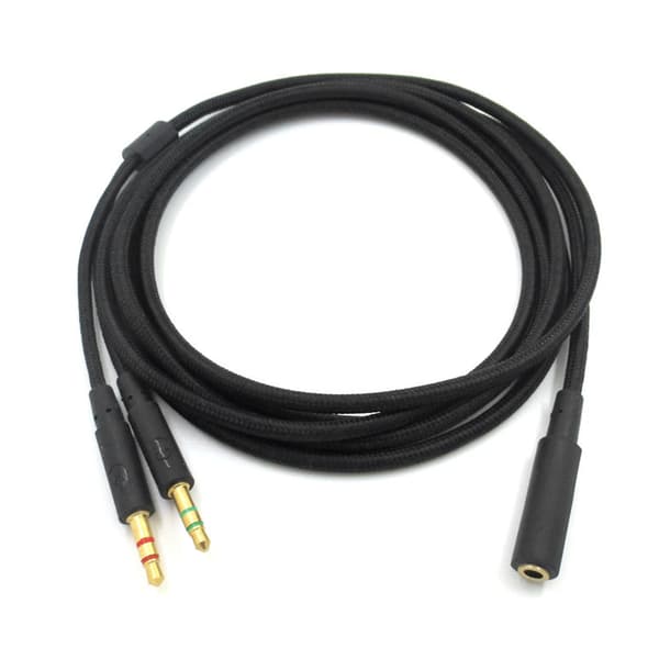 3,5 mm Universal 2-i-1 Spelheadset Audio - Förlängningskabel för Hörlurar