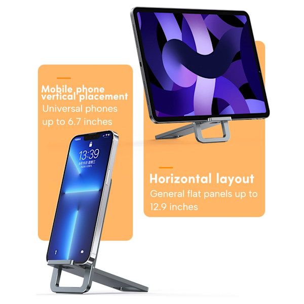 Universell hållare stativ justerbar surfplatta hopfällbart bord telefon skrivbordsstativ fäste Space gray