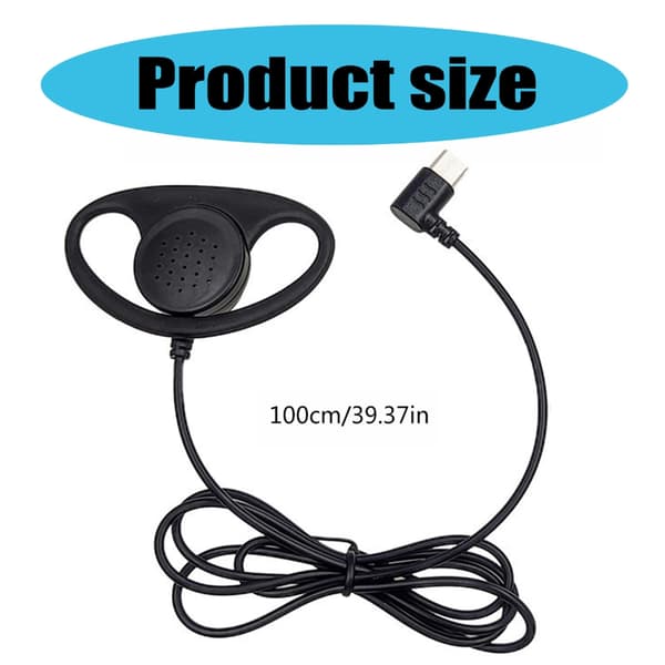 USB C Enkelt Sidet Mono Øretelefon Mono Lednings Headset Enkelt Sidet Øreprop null - Straight plug